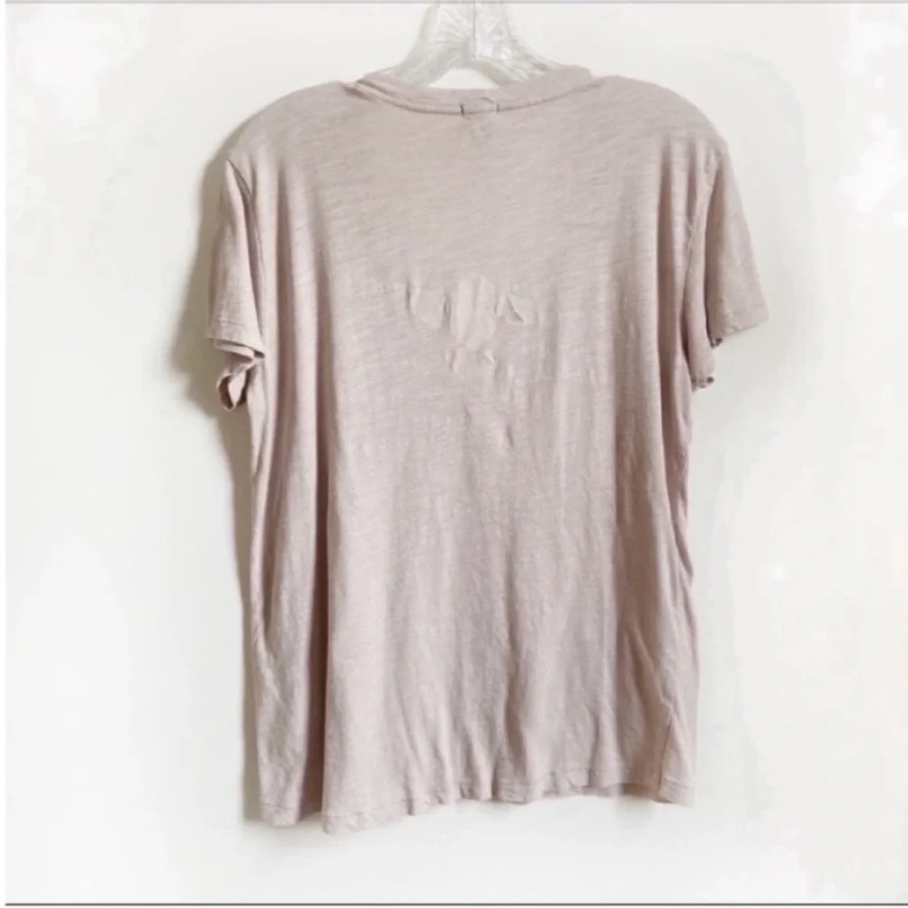 J. Crew t-shirt beige tan metallic gold foil geometric print - Picture 6 of 6